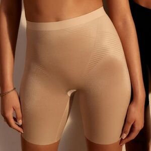 NWT SPANX XL High-Waist Midthigh Champagne Beige Panty Shapewear Smoothing